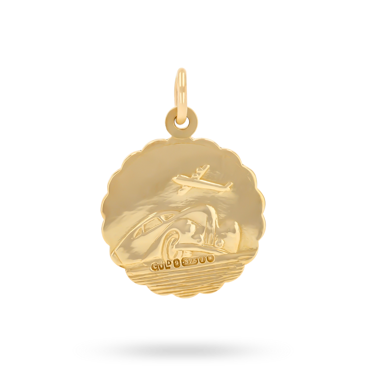 9ct Yellow Gold Double Sided St Christopher Pendant By Georg Jensen