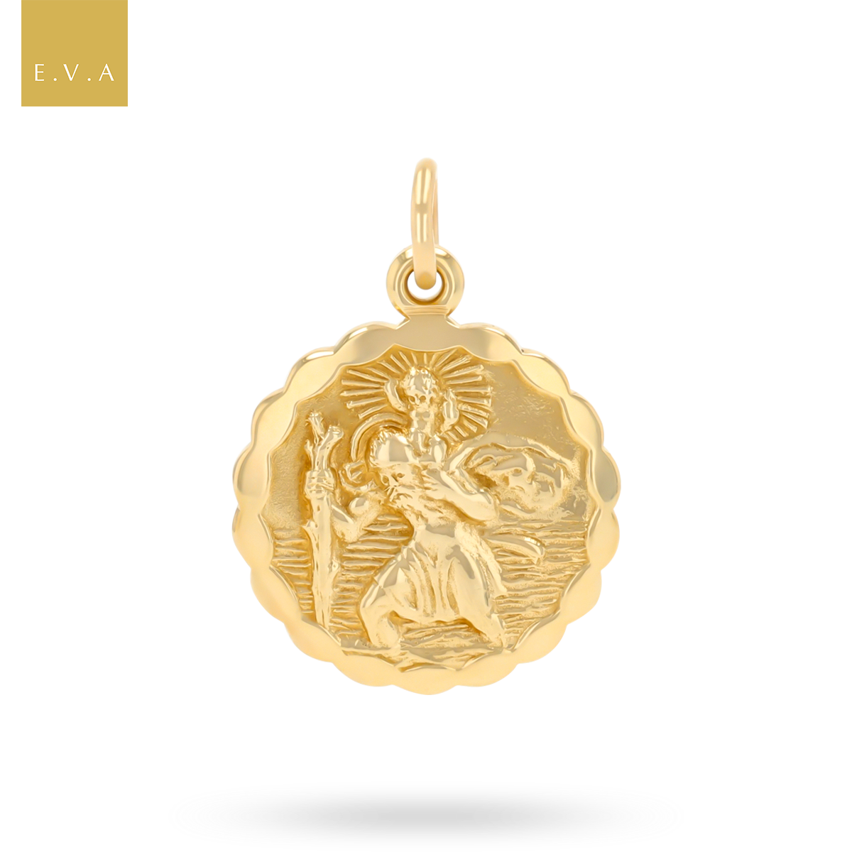 9ct Yellow Gold Double Sided St Christopher Pendant By Georg Jensen
