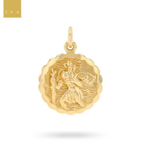 9ct Yellow Gold Double Sided St Christopher Pendant By Georg Jensen