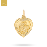9ct Yellow Gold Heart Shaped St Christopher Pendant By Georg Jensen