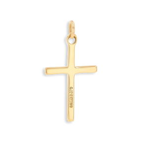 9ct Yellow Gold Diamond Cut Cross Pendant By Georg Jensen