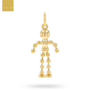 9ct Yellow Gold Corn Boy Dolly Moveable Pendant
