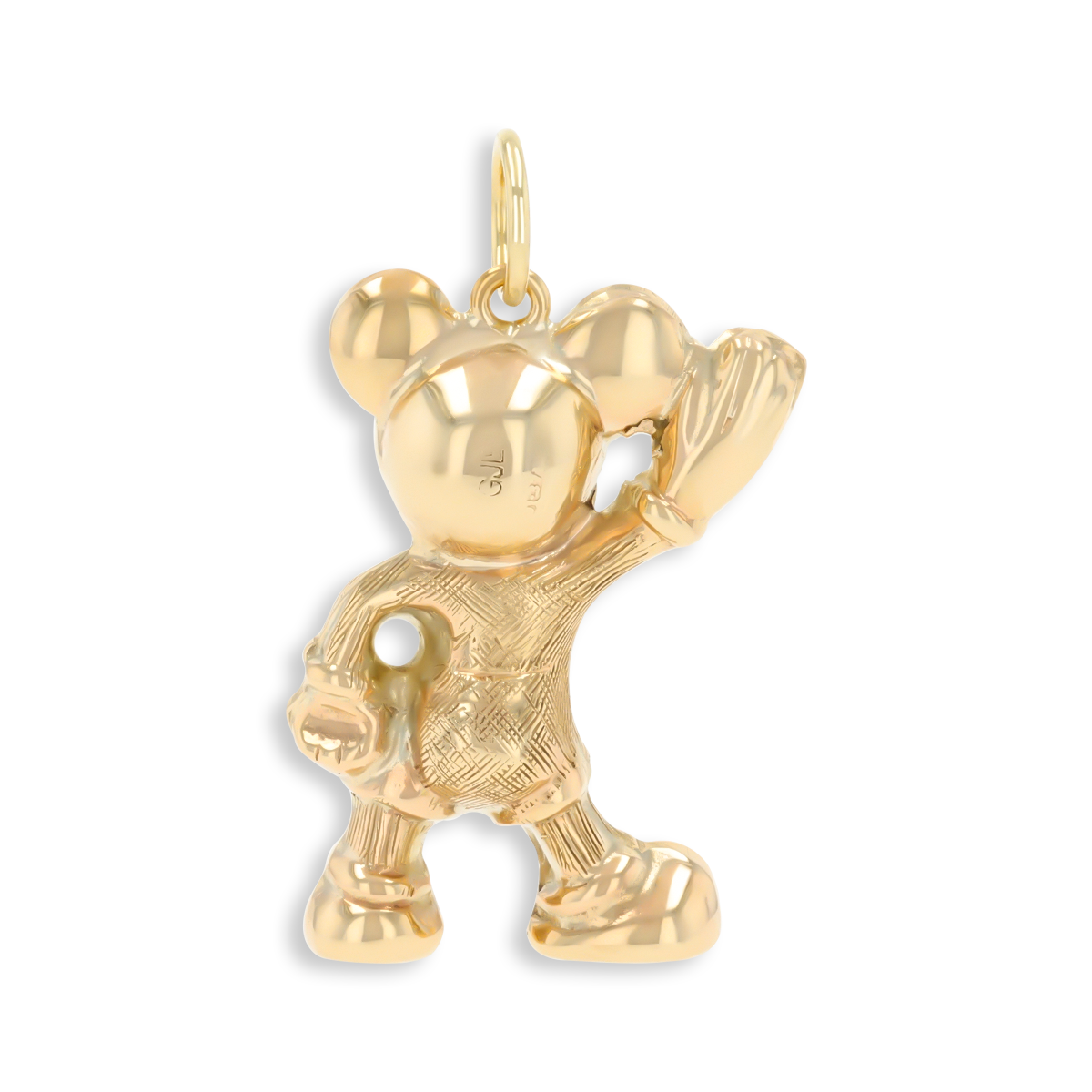 9ct Yellow Gold Hollow Mickey Mouse Pendant By Georg Jensen