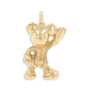 9ct Yellow Gold Hollow Mickey Mouse Pendant By Georg Jensen