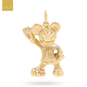 9ct Yellow Gold Hollow Mickey Mouse Pendant By Georg Jensen