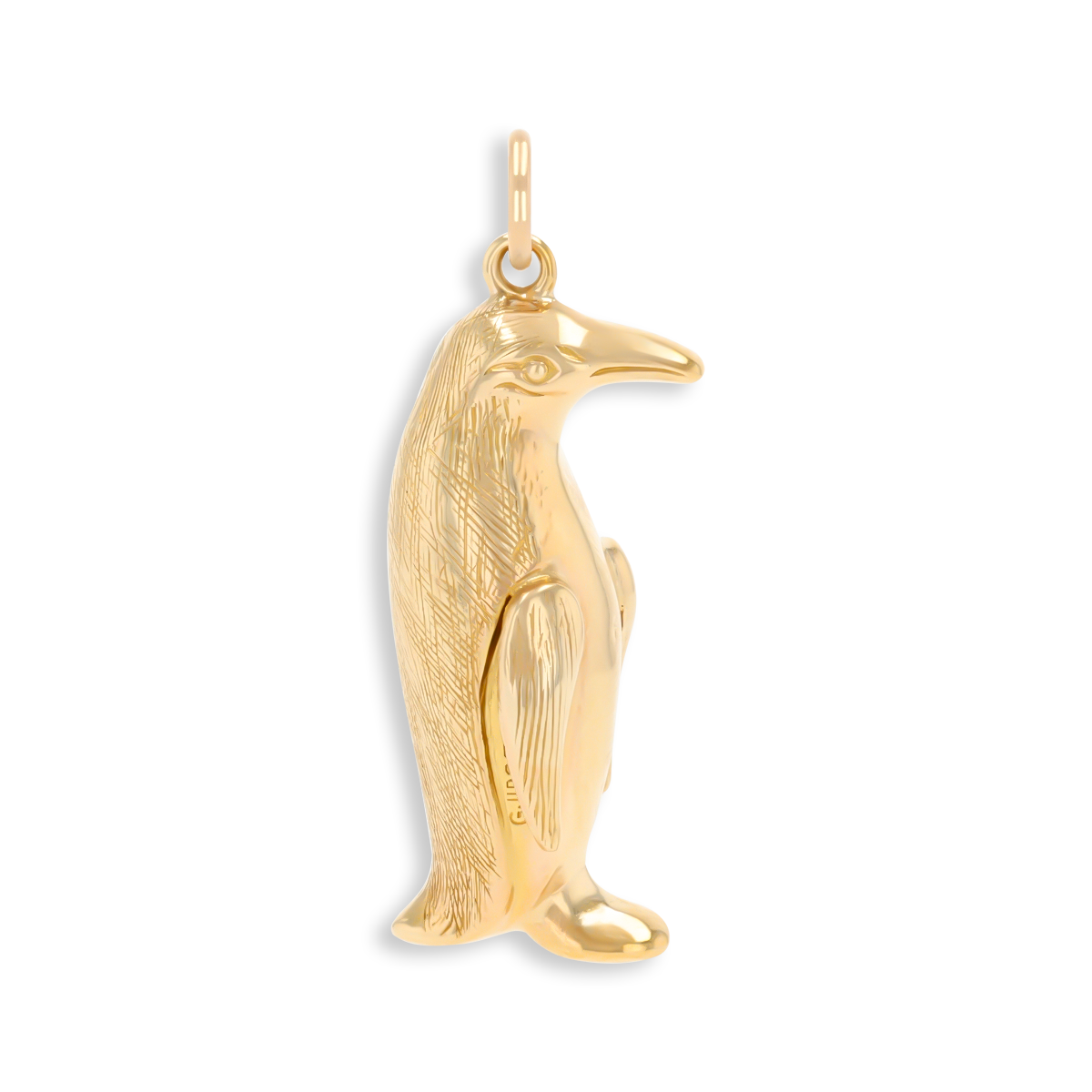 9ct Yellow Gold Hollow Penguin Pendant By Georg Jensen