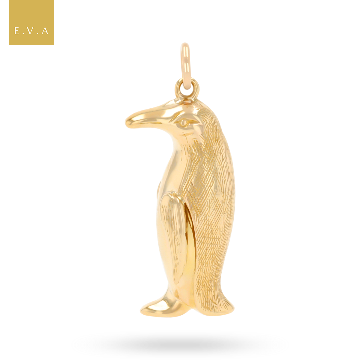 9ct Yellow Gold Hollow Penguin Pendant By Georg Jensen