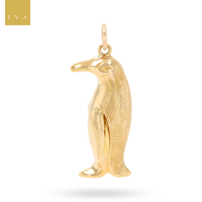 9ct Yellow Gold Hollow Penguin Pendant By Georg Jensen