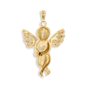 9ct Yellow Gold Cherub Cubic Zirconia Set Pendant