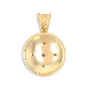 9ct Yellow Gold Diamond Set Medallion Pendant