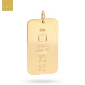 9ct Yellow Gold Rectangular Shaped Ingot Pendant