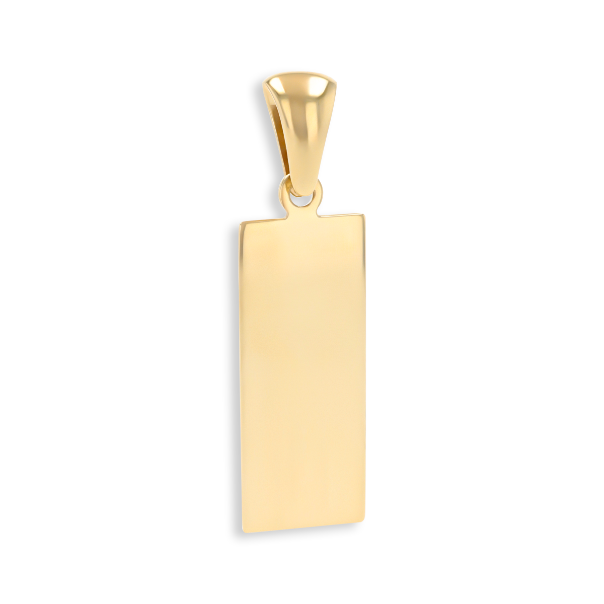 9ct Yellow Gold Bevelled Edge Ingot Diamond Set Pendant