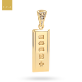 9ct Yellow Gold Bevelled Edge Ingot Diamond Set Pendant