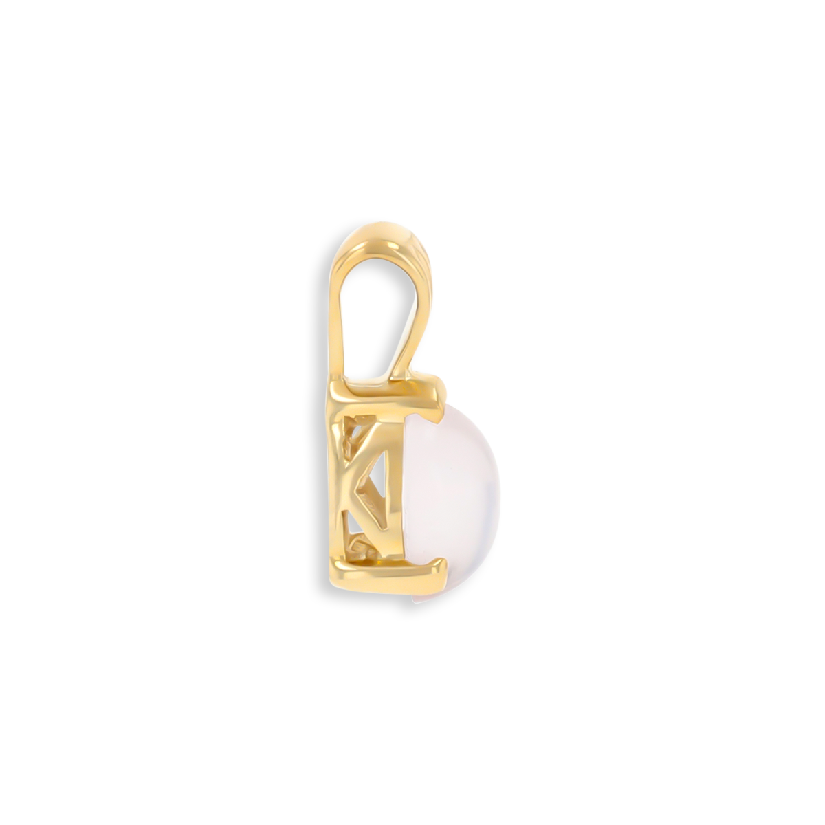 9ct Yellow Gold Oval Shaped Rock Crystal Quartz Pendant
