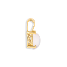 9ct Yellow Gold Oval Shaped Rock Crystal Quartz Pendant