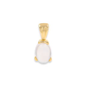 9ct Yellow Gold Oval Shaped Rock Crystal Quartz Pendant