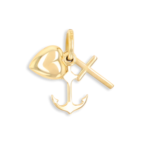 9ct Yellow Gold Faith, Hope & Charity Pendant
