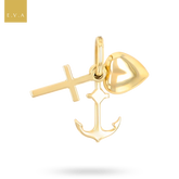 9ct Yellow Gold Faith, Hope & Charity Pendant