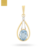 9ct Yellow Gold Synthetic Blue Spinel Teardrop Pendant