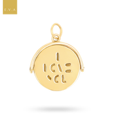 9ct Yellow Gold I Love You Spinner Pendant By Georg Jensen