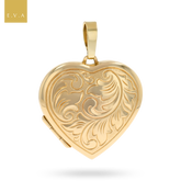 9ct Yellow Gold Large Heart Shaped Locket