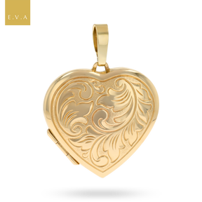 9ct Yellow Gold Large Heart Shaped Locket