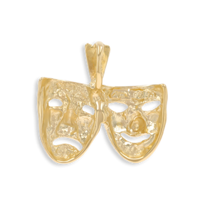 9ct Yellow Gold Comedy & Tragedy Masks Pendant