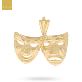 9ct Yellow Gold Comedy & Tragedy Masks Pendant
