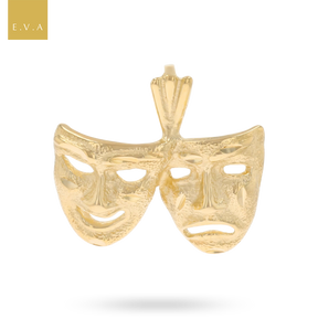 9ct Yellow Gold Comedy & Tragedy Masks Pendant