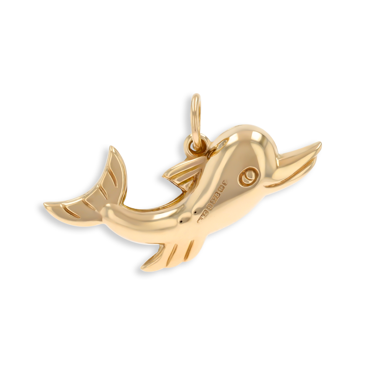 9ct Yellow Gold Hollow Dolphin Pendant