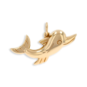 9ct Yellow Gold Hollow Dolphin Pendant