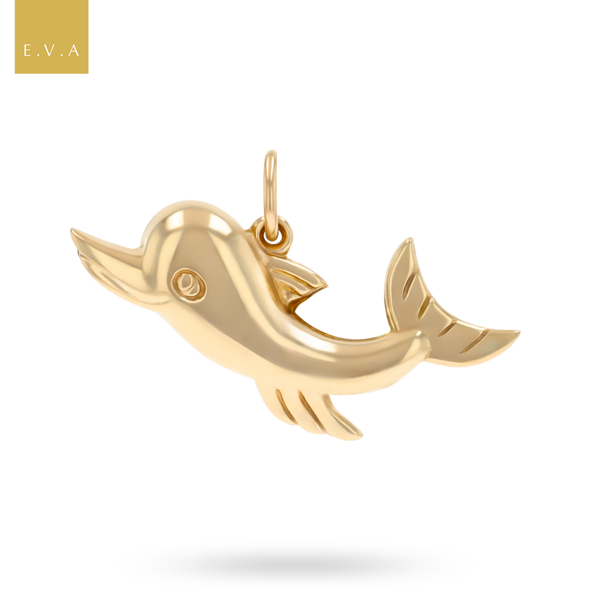 9ct Yellow Gold Hollow Dolphin Pendant