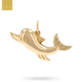 9ct Yellow Gold Hollow Dolphin Pendant
