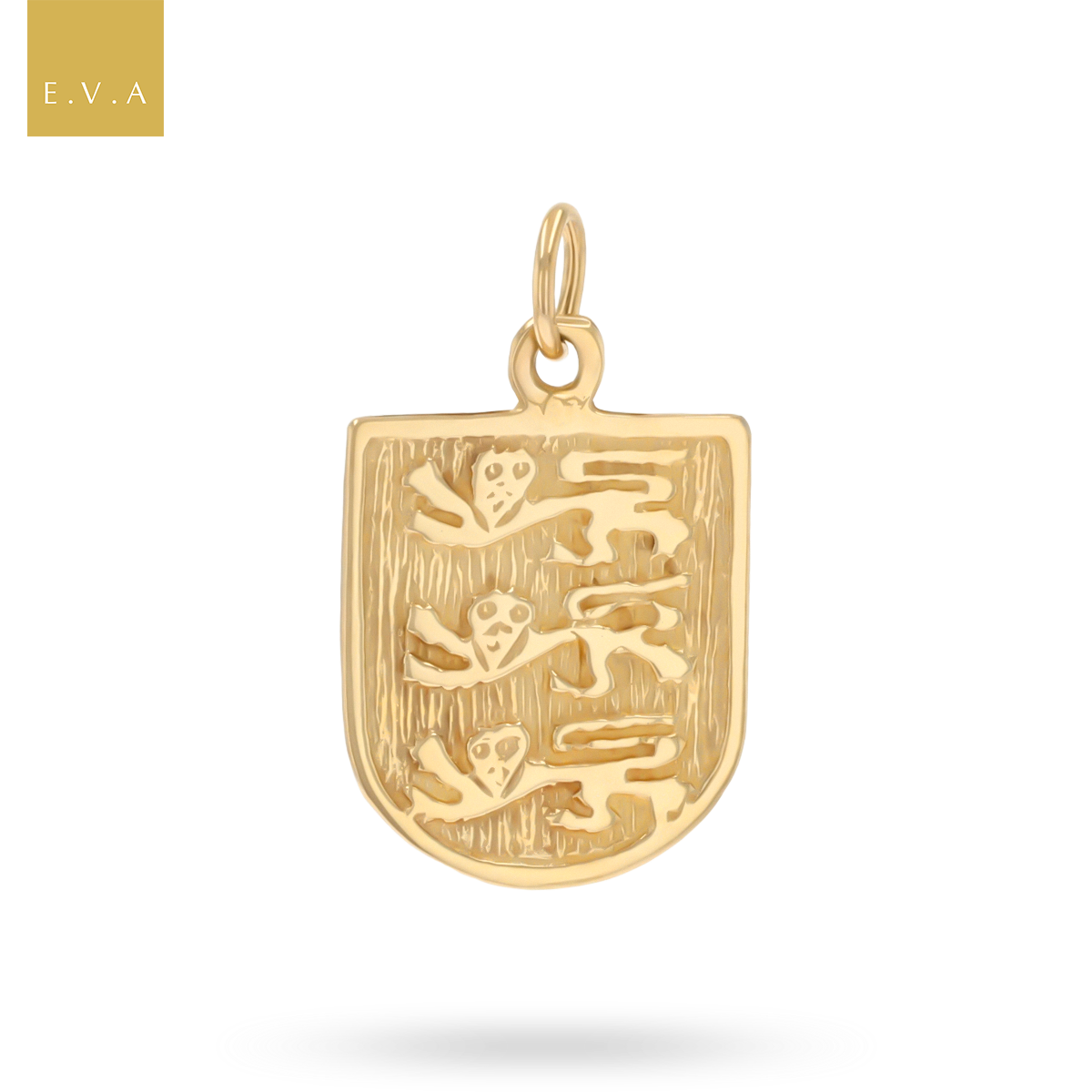 9ct Yellow Gold Three Lions England Pendant