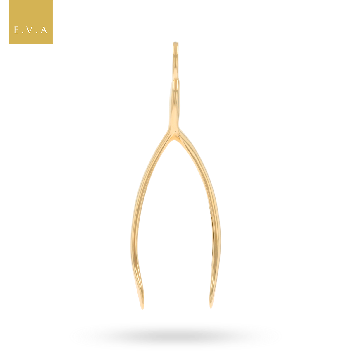 9ct Yellow Gold Large Wishbone Pendant