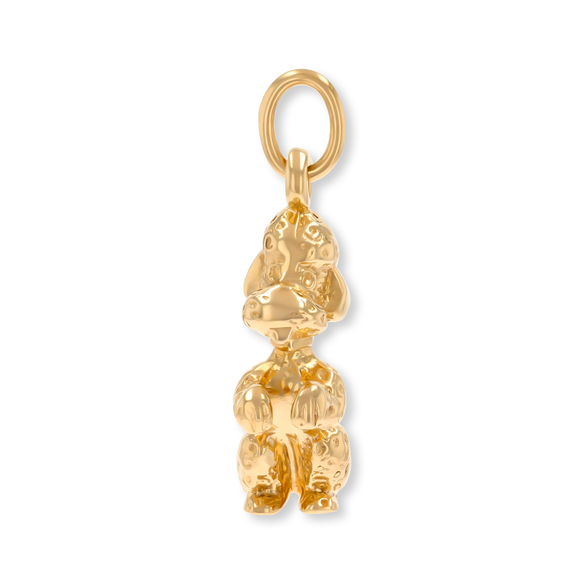 9ct Yellow Gold Solid Poodle Pendant