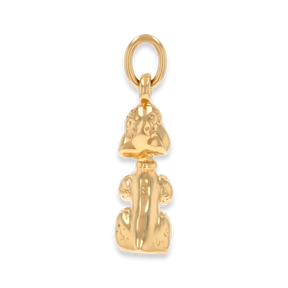 9ct Yellow Gold Solid Poodle Pendant