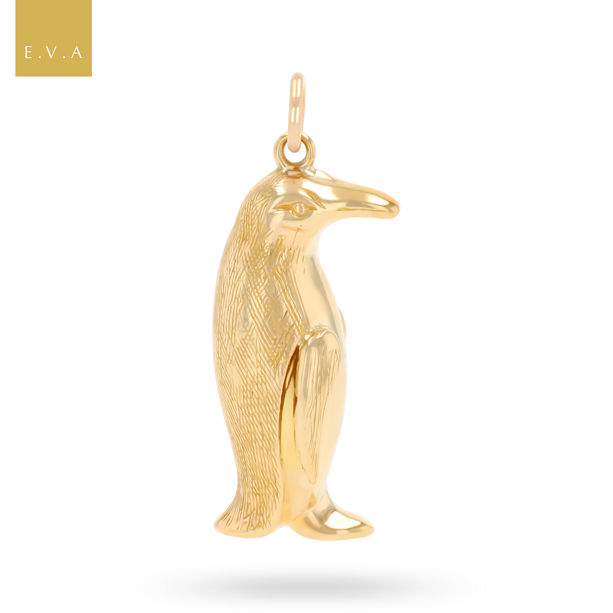 9ct Yellow Gold Hollow Penguin Pendant By Georg Jensen