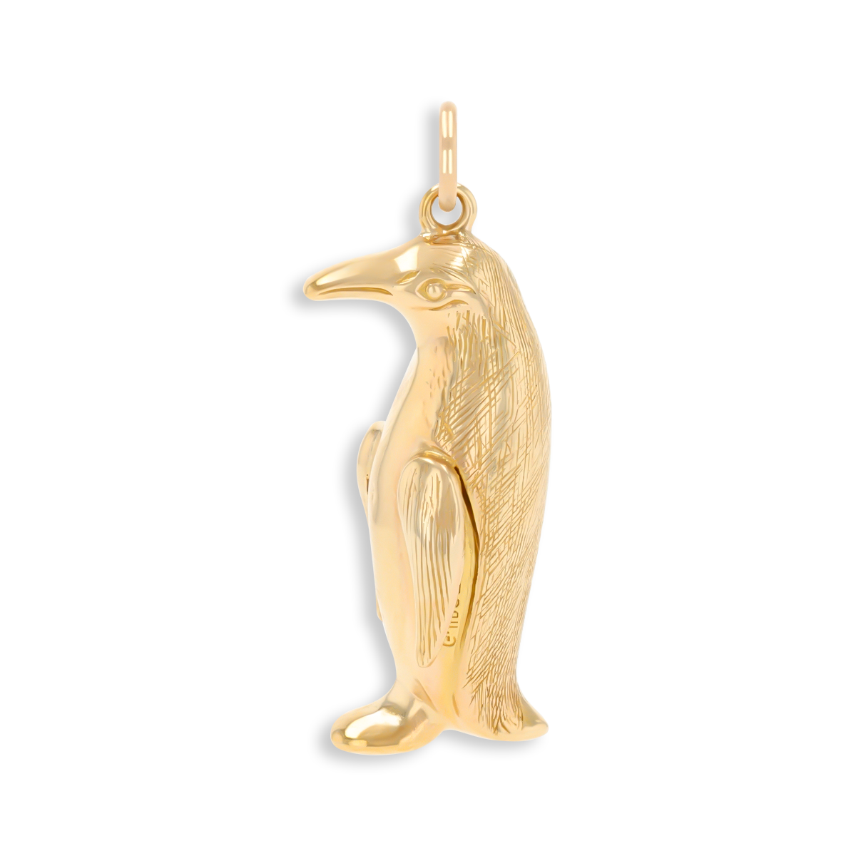 9ct Yellow Gold Hollow Penguin Pendant By Georg Jensen
