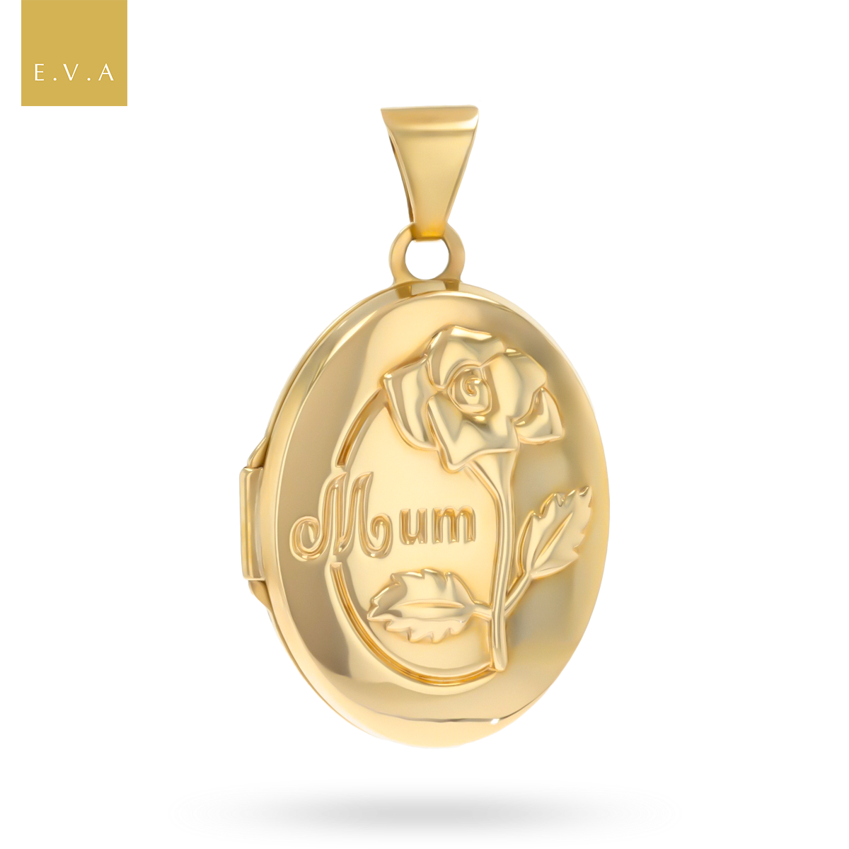 9ct Yellow Gold Oval Shaped Engraved Mum Locket