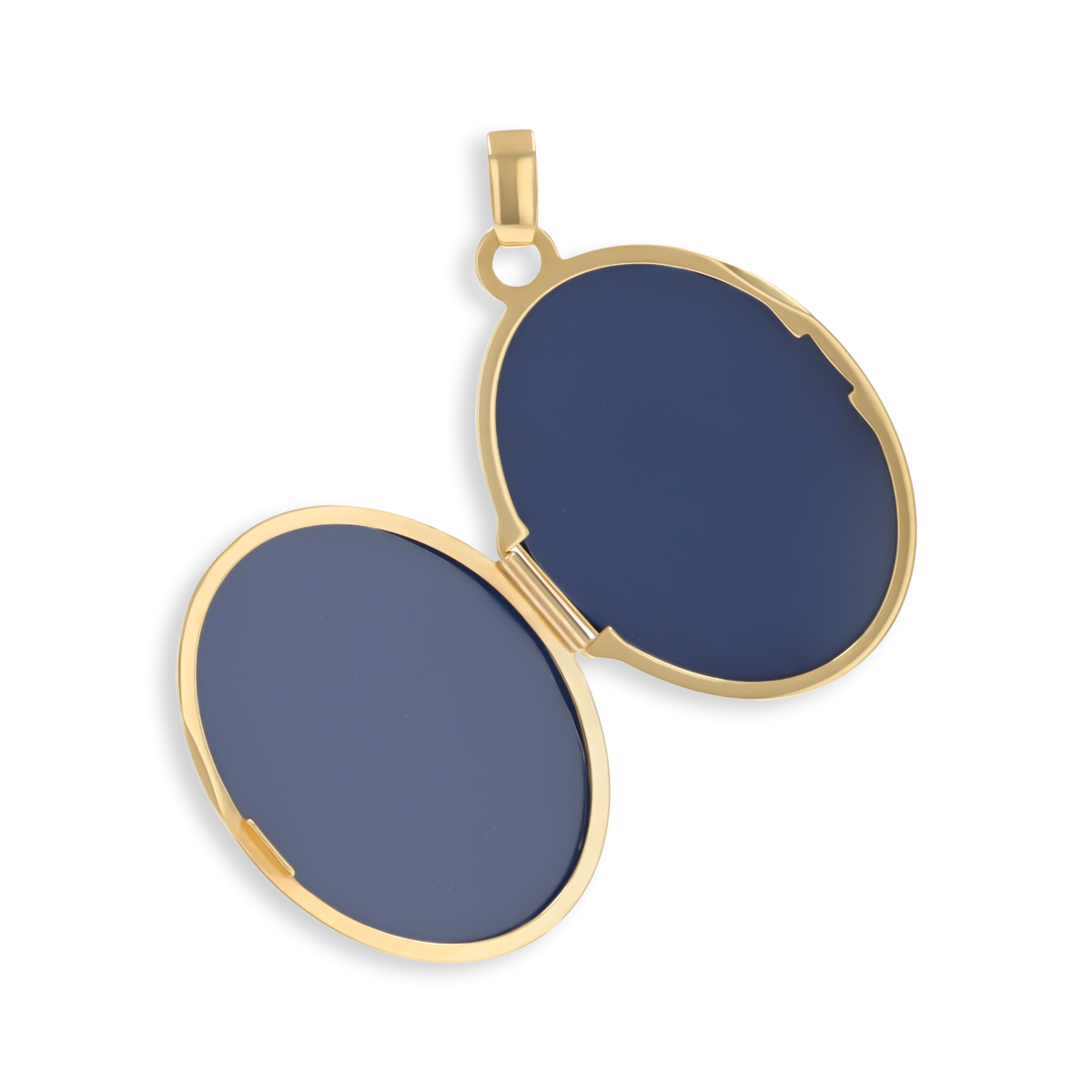 9ct Yellow Gold Oval Shaped Blue Topaz Set Engraved Locket