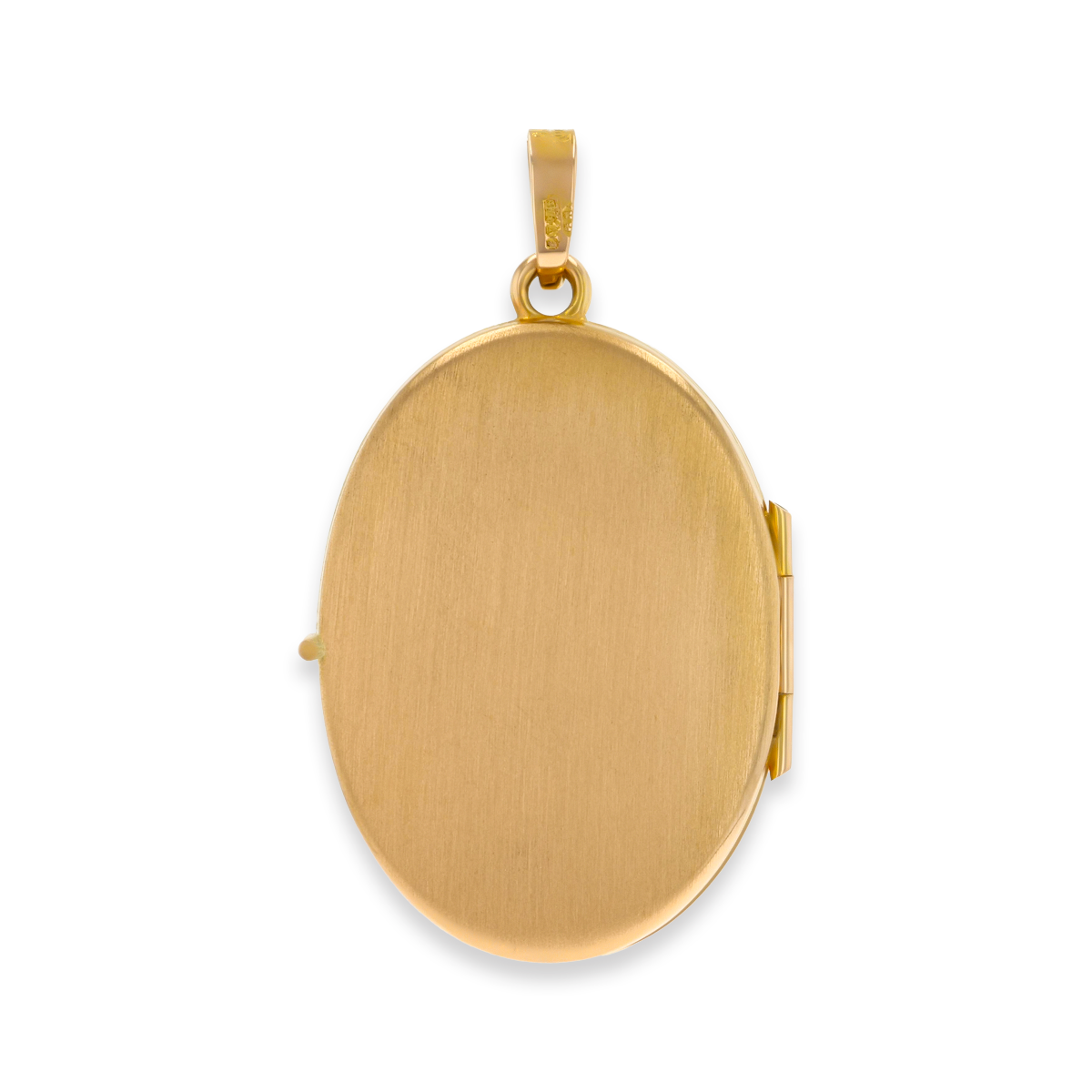 9ct Yellow Gold Oval Shaped Blue Topaz Set Engraved Locket