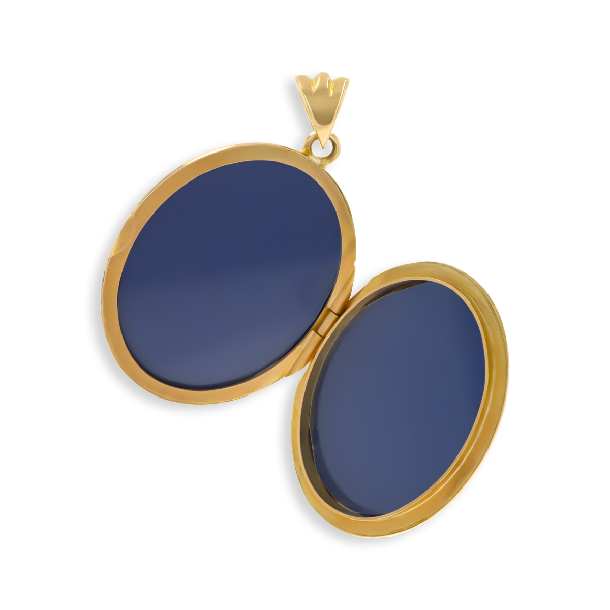 9ct Yellow Gold Oval Shaped Foliate Scroll Engraved Locket