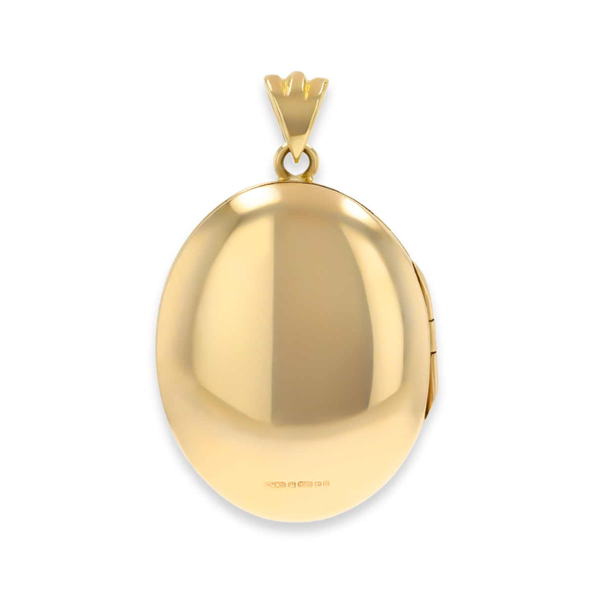 9ct Yellow Gold Oval Shaped Foliate Scroll Engraved Locket
