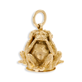 9ct Yellow Gold Three Wise Monkeys Pendant
