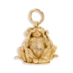 9ct Yellow Gold Three Wise Monkeys Pendant