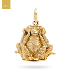 9ct Yellow Gold Three Wise Monkeys Pendant