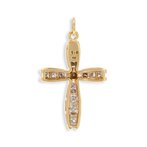 9ct Yellow Gold 1.00ctw Diamond Set Cross Pendant