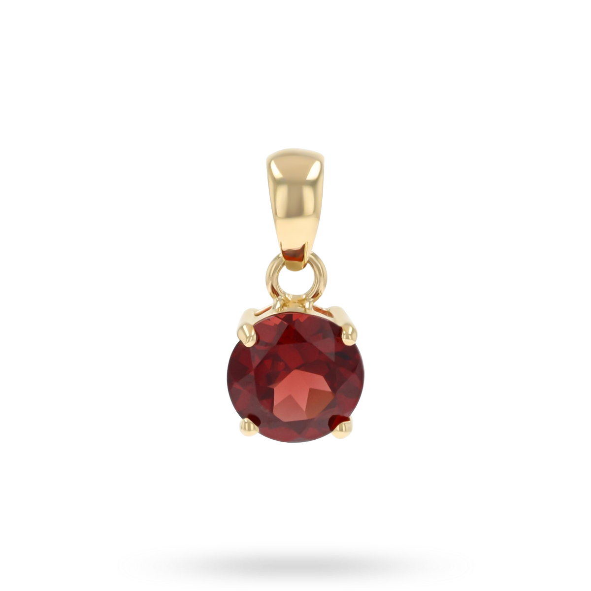 9ct Yellow Gold Round Shaped Garnet Claw Set Pendant