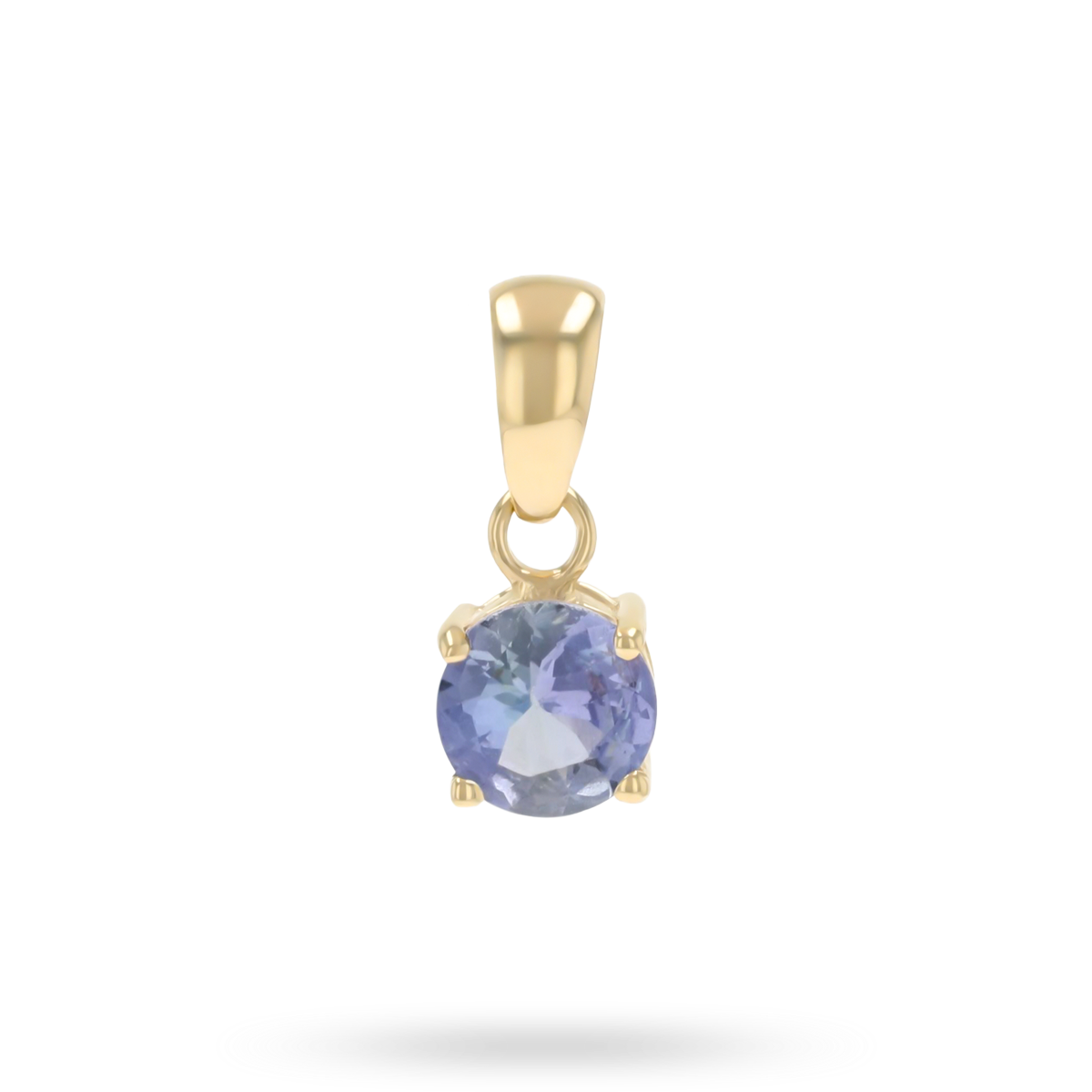 9ct Yellow Gold Round Shaped Tanzanite Claw Set Pendant